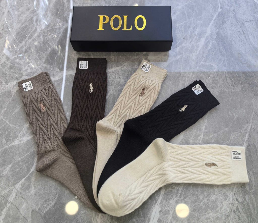 Polo Cashmere Crew Socks - 5-Pair Box
