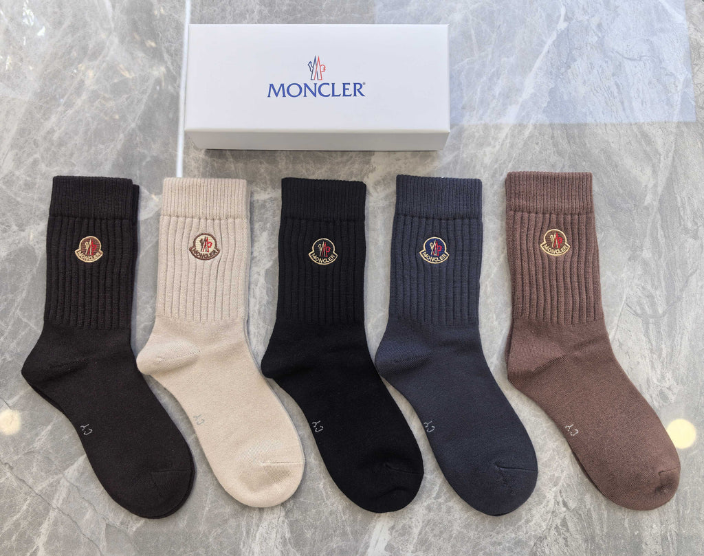 Moncler Cashmere Crew Socks - 5-Pair Box