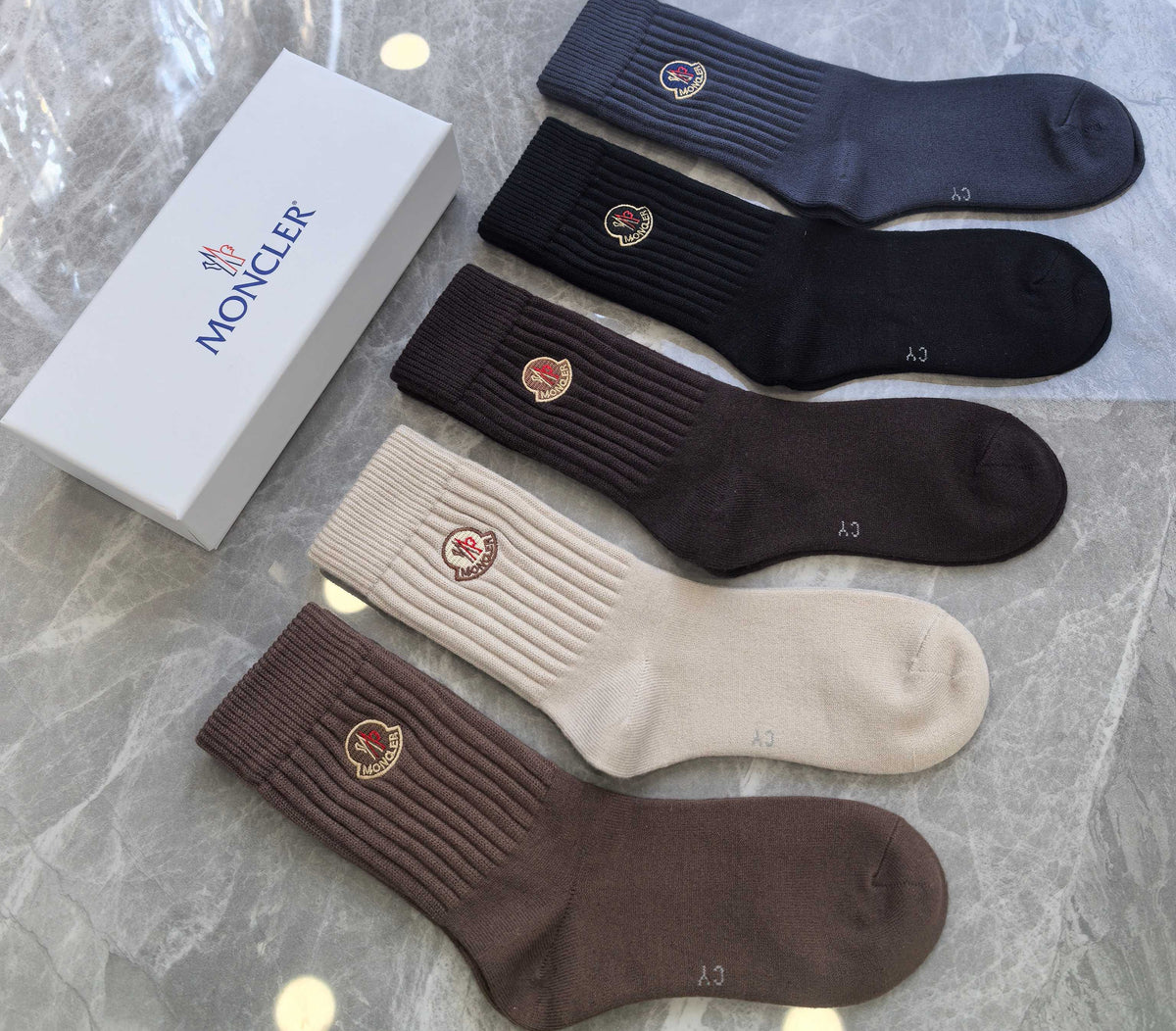 Moncler Cashmere Crew Socks - 5-Pair Box