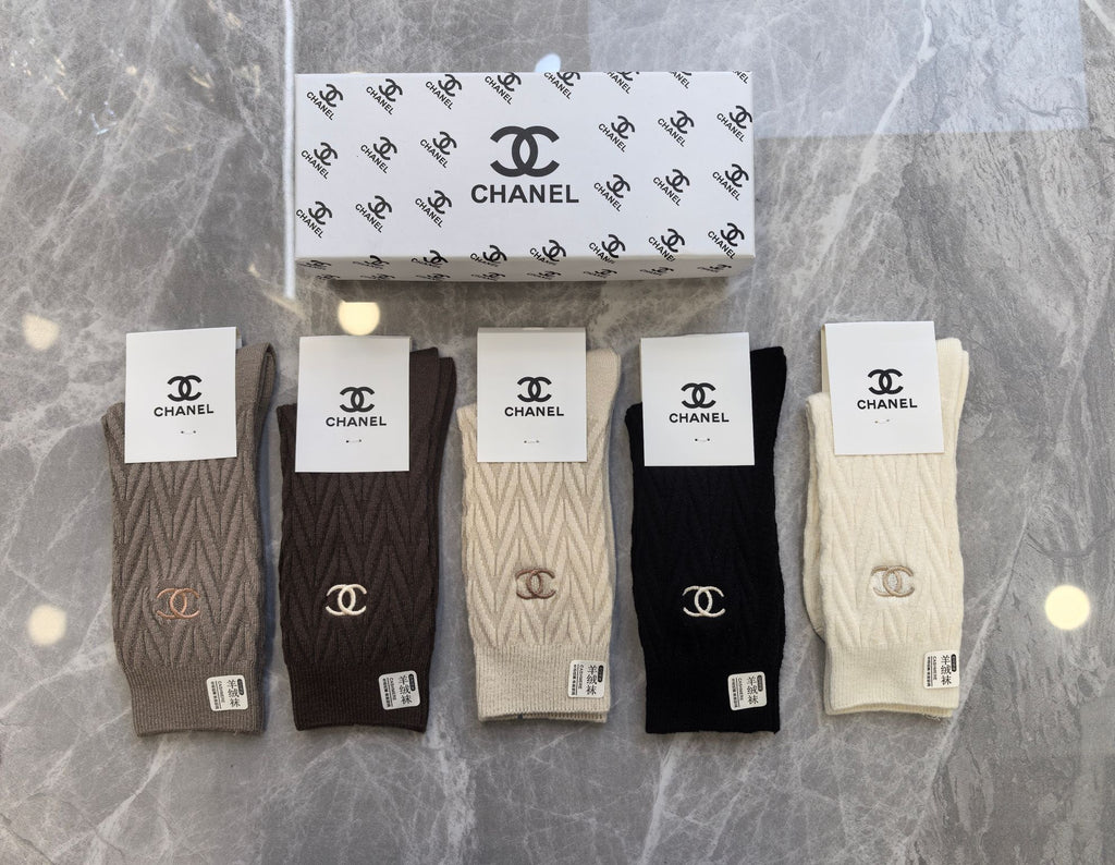 Chanel Cashmere Crew Socks - 5-Pair Box