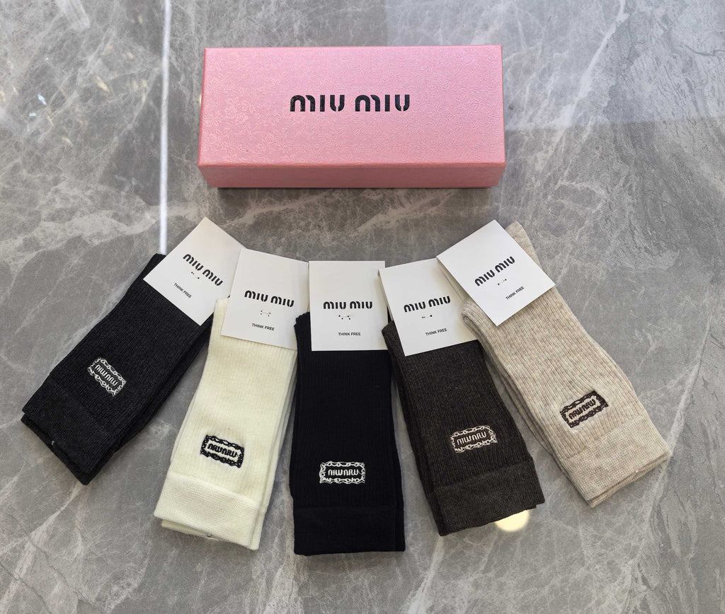 Miu Miu Cashmere Crew Socks - 5-Pair Box