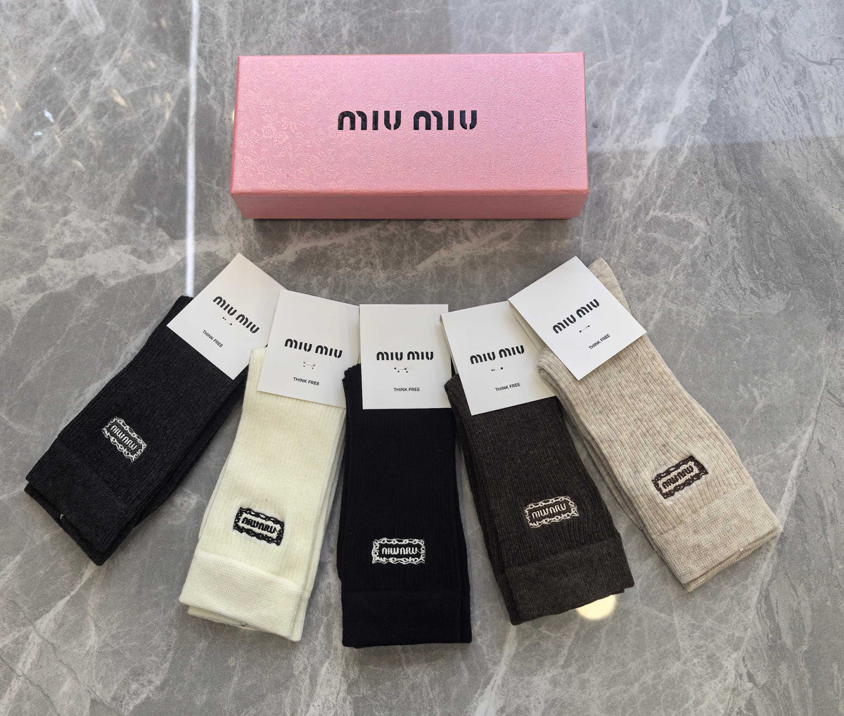 Miu Miu Cashmere Crew Socks - 5-Pair Box