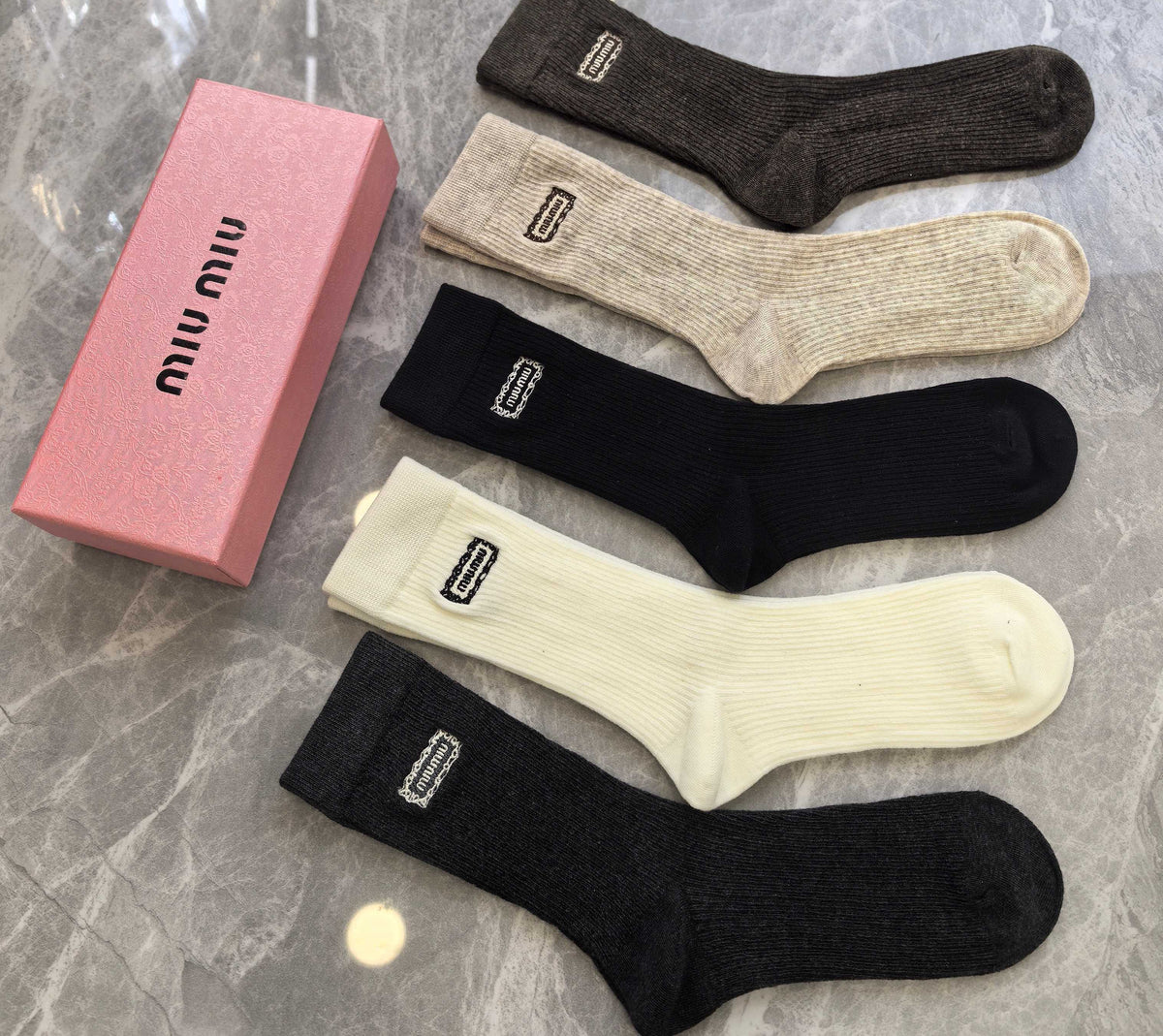 Miu Miu Cashmere Crew Socks - 5-Pair Box