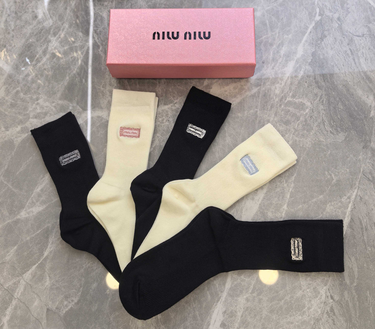 Miu Miu Cashmere Crew Socks - 5-Pair Box