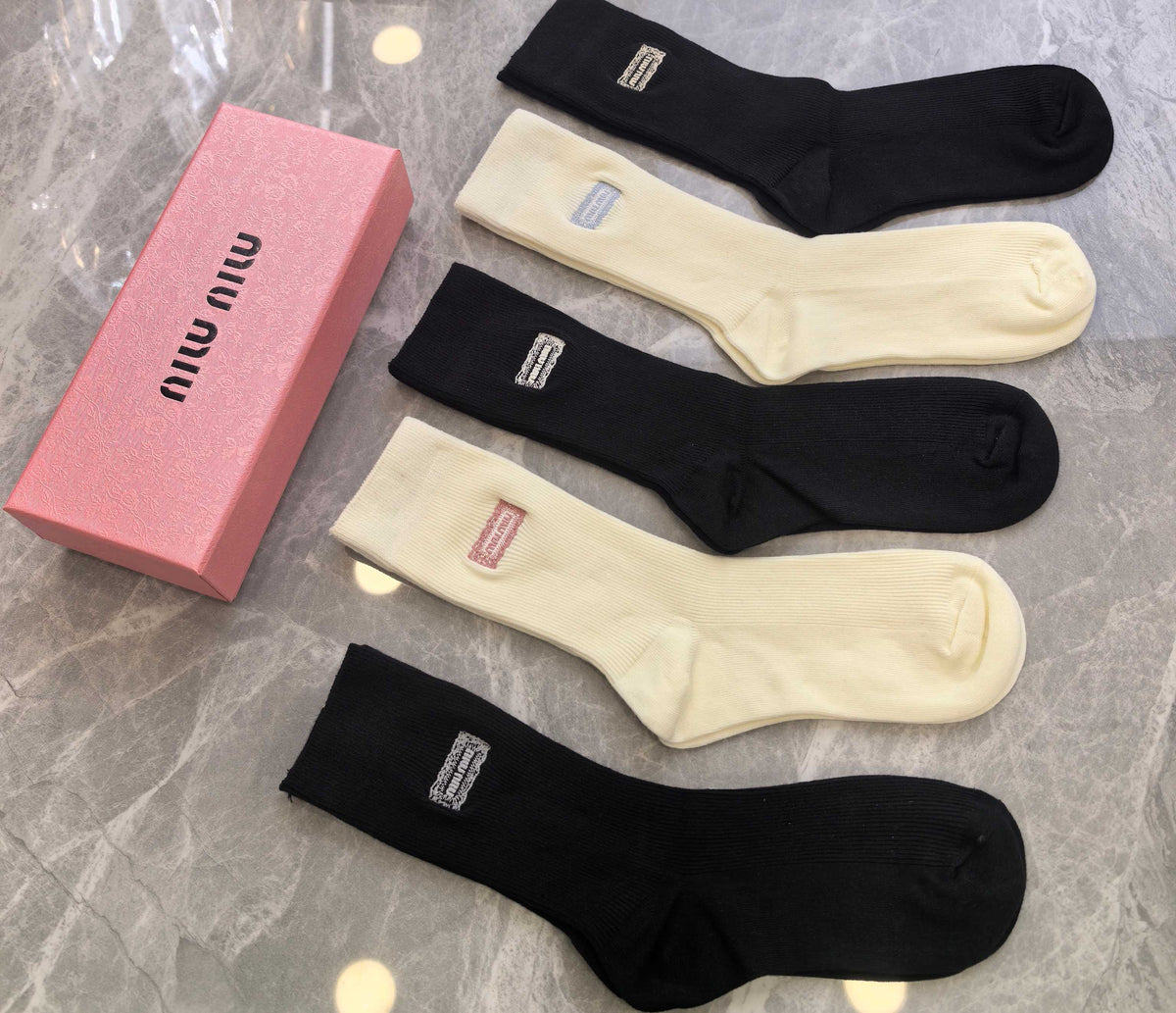 Miu Miu Cashmere Crew Socks - 5-Pair Box