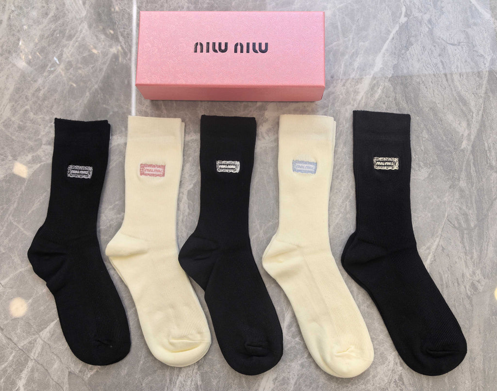 Miu Miu Cashmere Crew Socks - 5-Pair Box