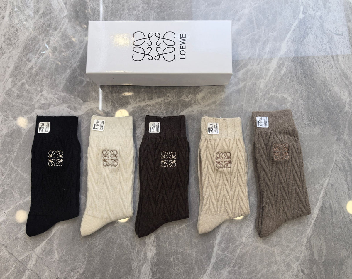 Loewe Cashmere Crew Socks - 5-Pair Box