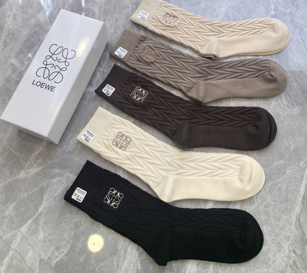 Loewe Cashmere Crew Socks - 5-Pair Box