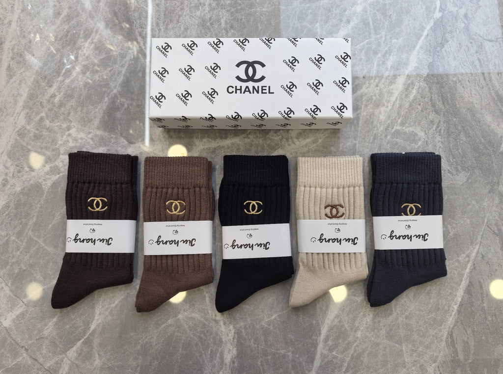 Chanel Crew Socks - 5-Pair Pack