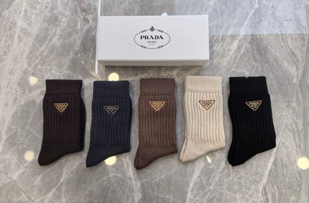 Prada Crew Socks - 5-Pair Pack