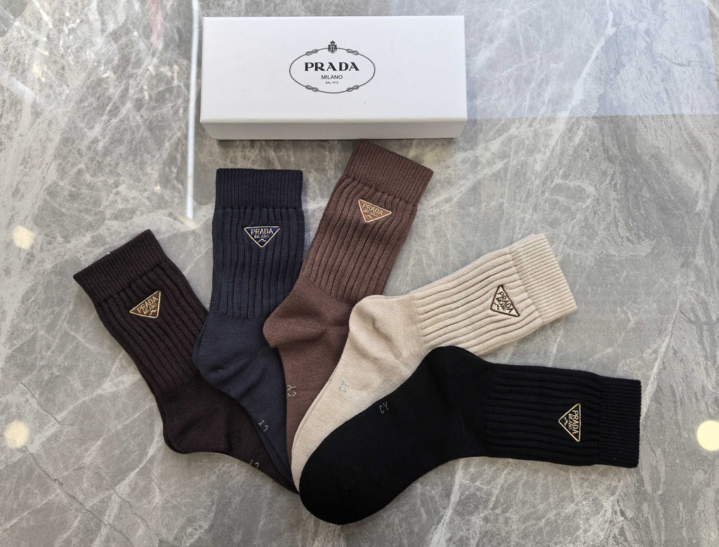 Prada Crew Socks - 5-Pair Pack