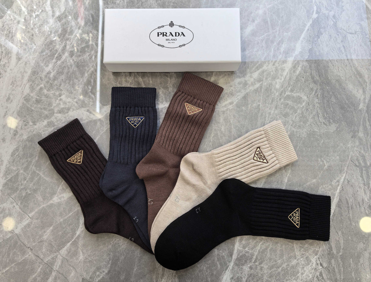 Prada Crew Socks - 5-Pair Pack