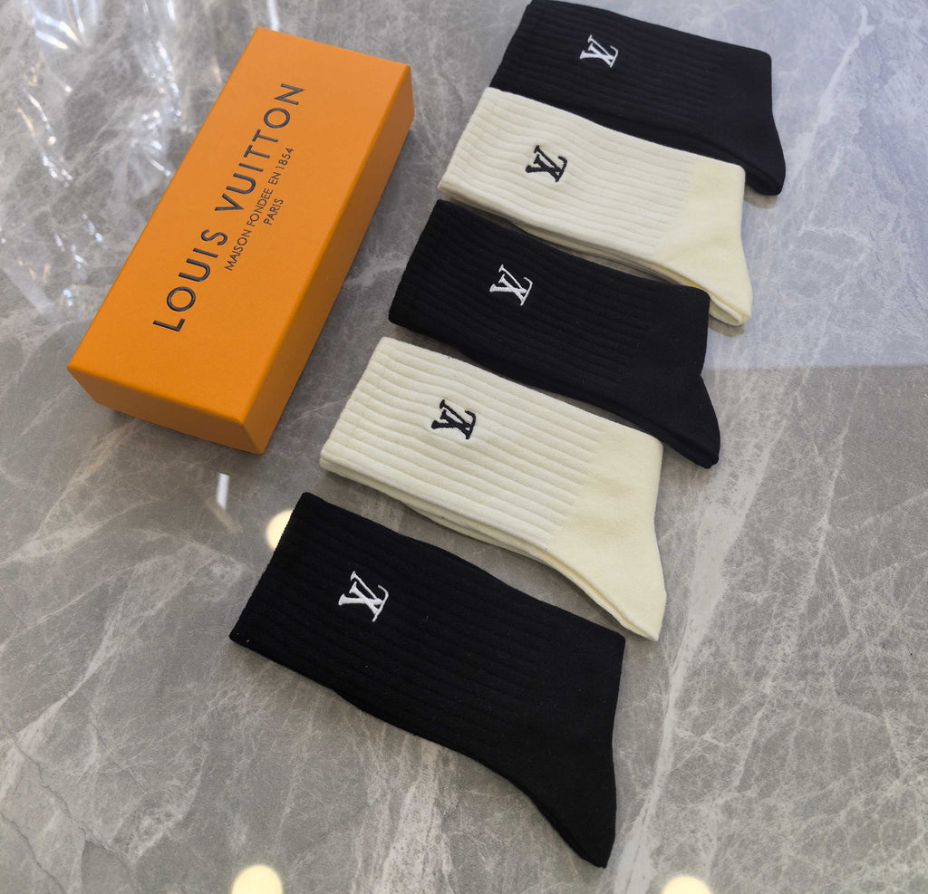Louis Vuitton Cotton Crew Socks - 5-Pair Pack