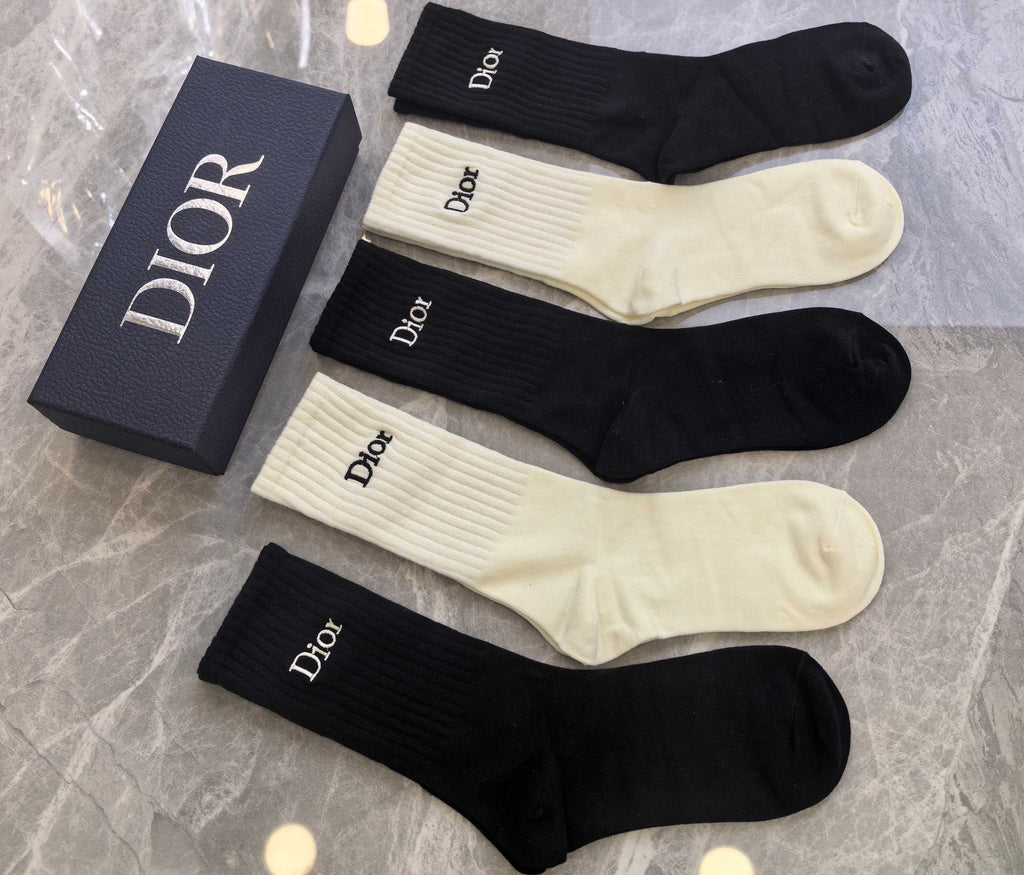 Dior Cotton Crew Socks - 5-Pair Pack