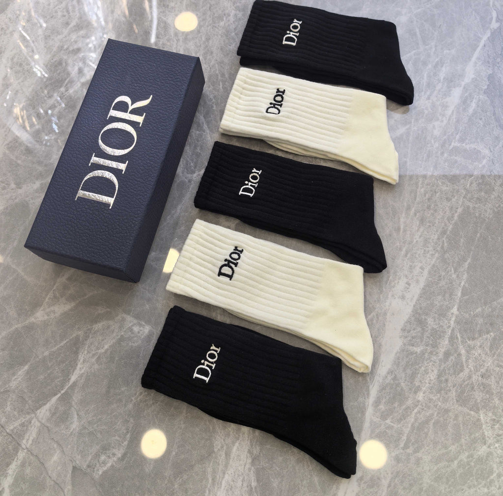 Dior Cotton Crew Socks - 5-Pair Pack