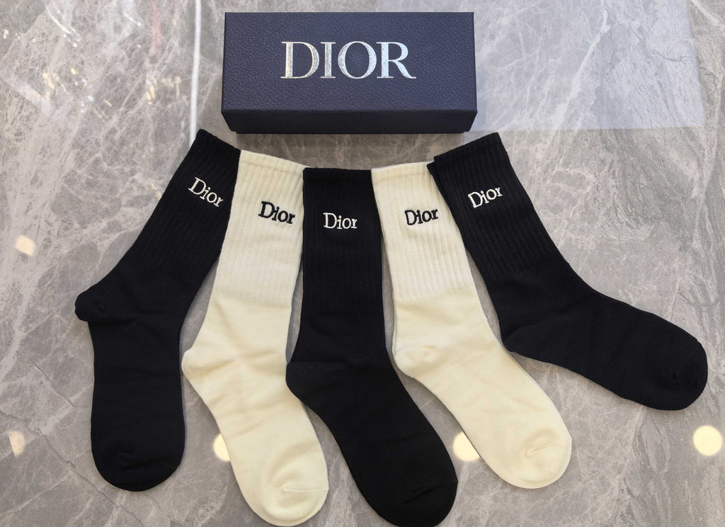 Dior Cotton Short Socks - 5-Pair Pack