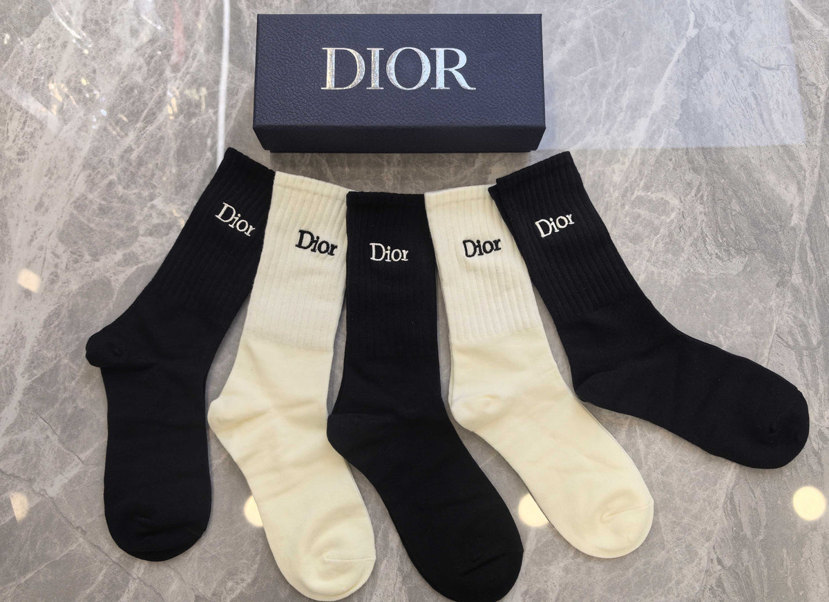 Dior Cotton Crew Socks - 5-Pair Pack