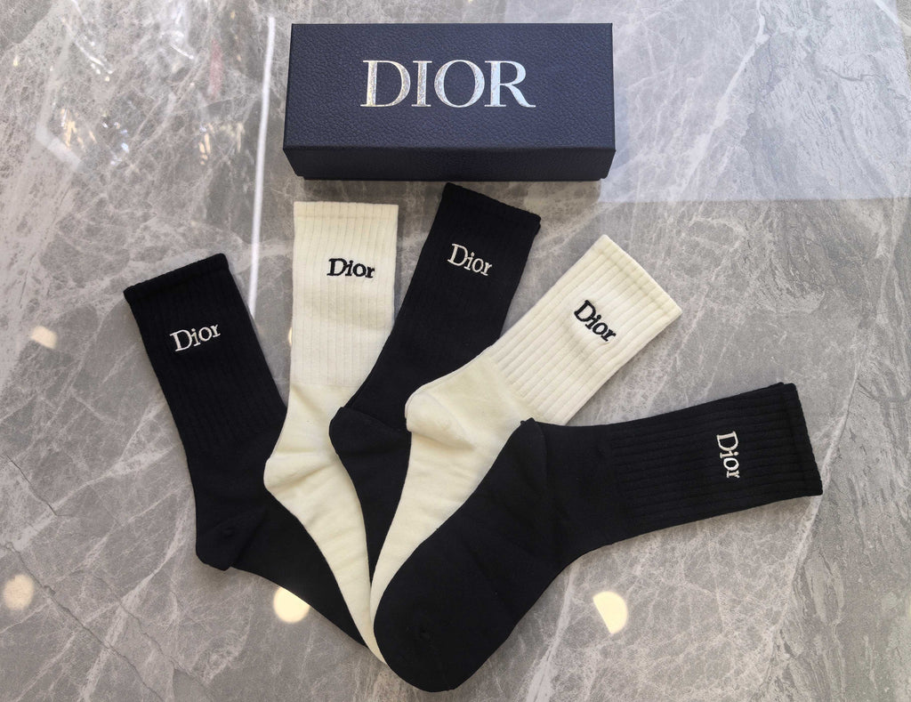 Dior Cotton Crew Socks - 5-Pair Pack