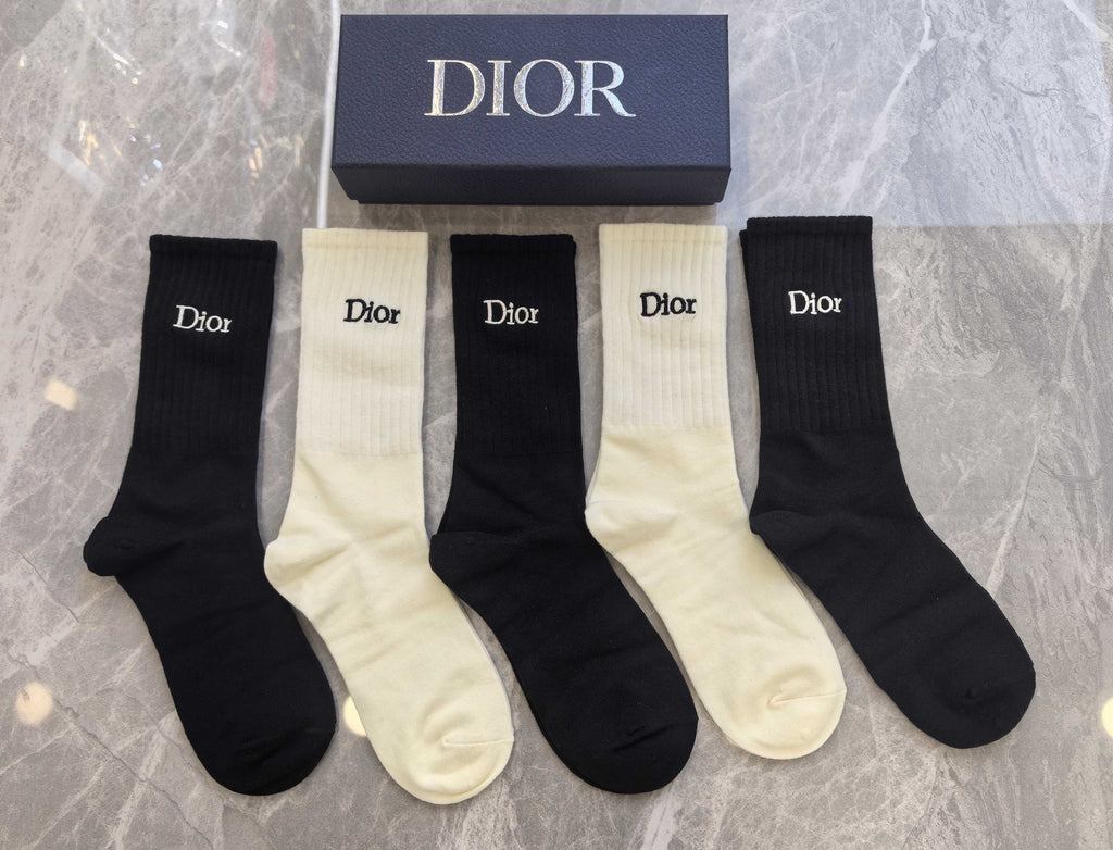 Dior Cotton Short Socks - 5-Pair Pack