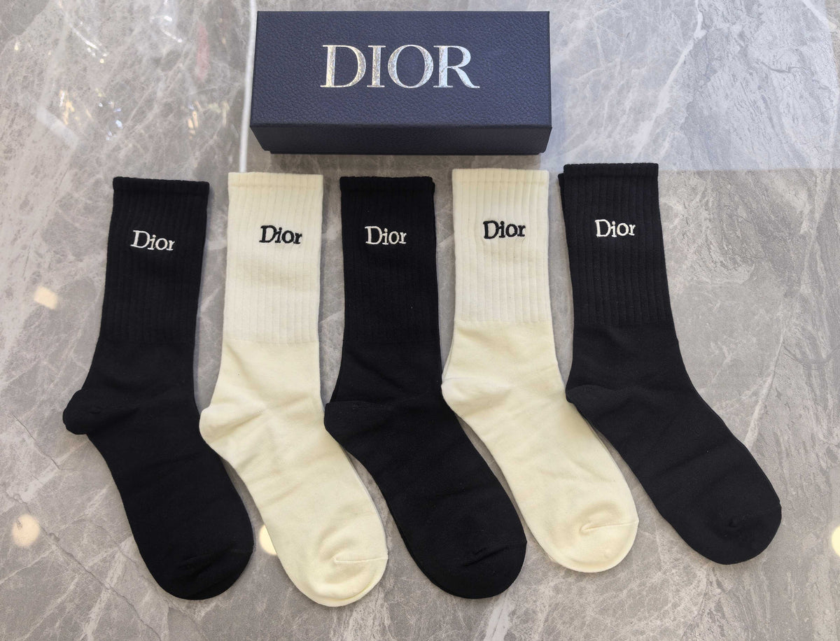 Dior Cotton Crew Socks - 5-Pair Pack
