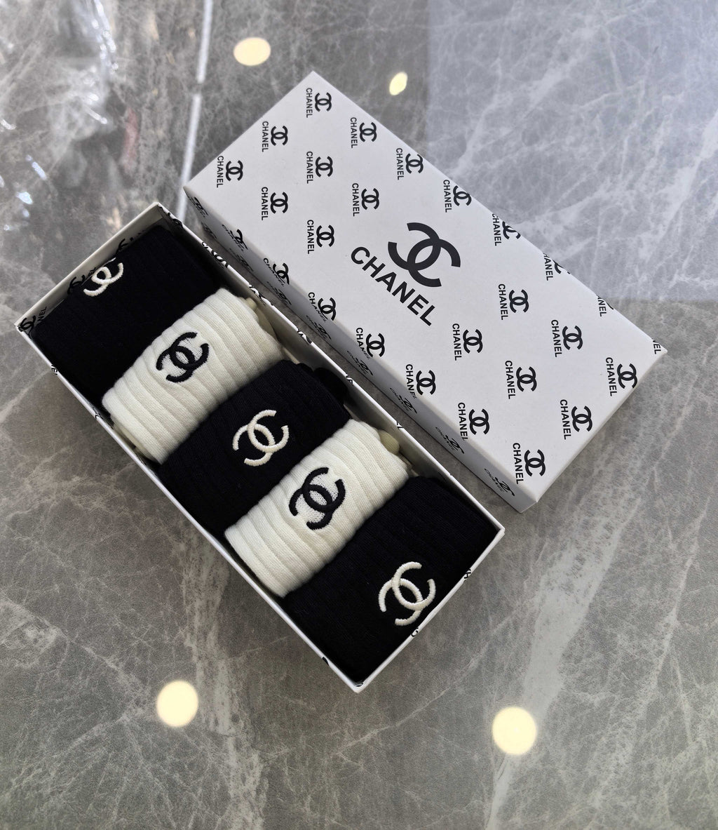 Chanel Cotton Crew Socks - 5-Pair Pack