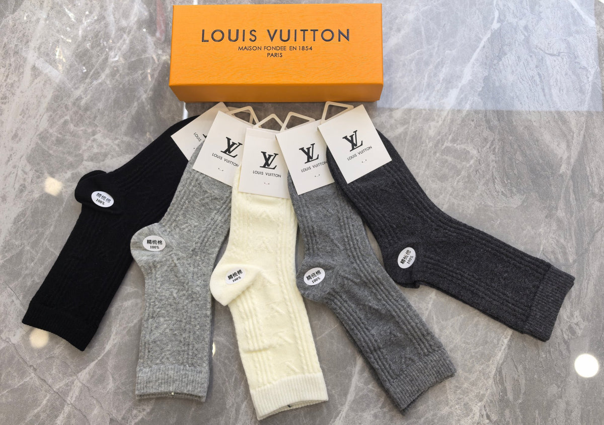 Louis Vuitton Cotton Crew Socks - 5-Pair Pack
