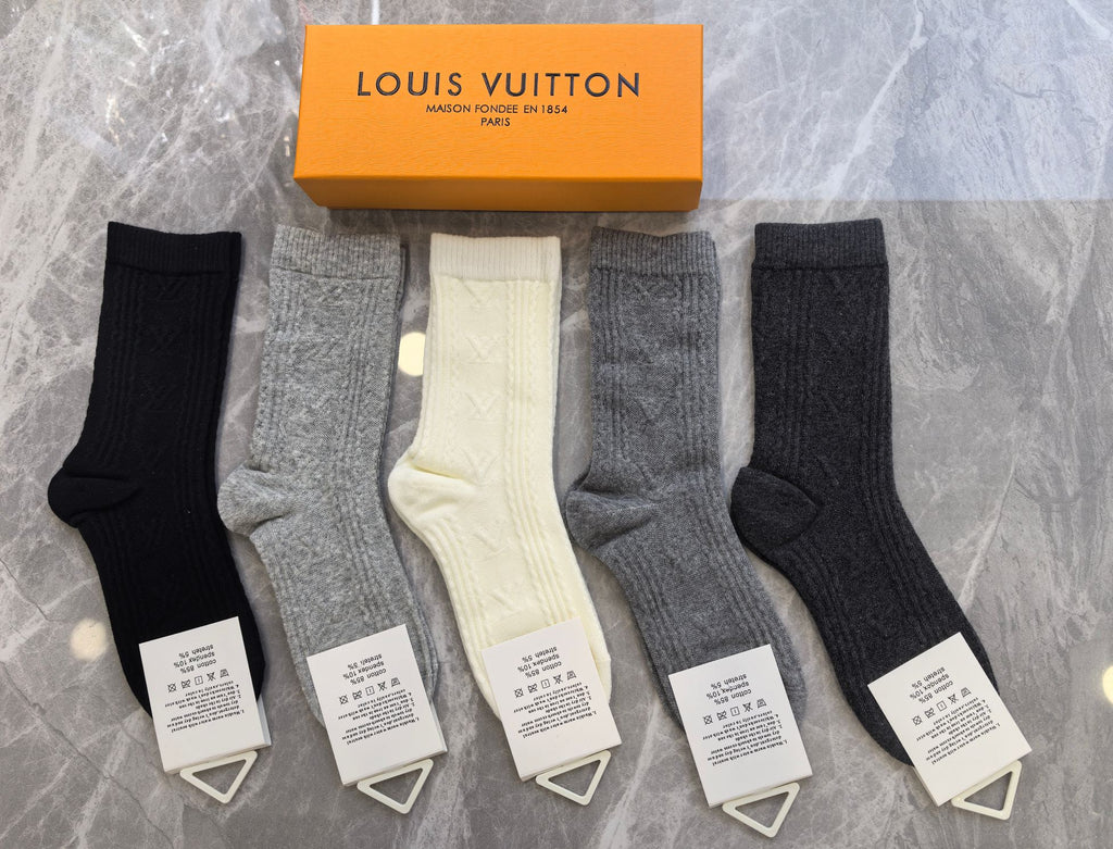 Louis Vuitton Cotton Crew Socks - 5-Pair Pack