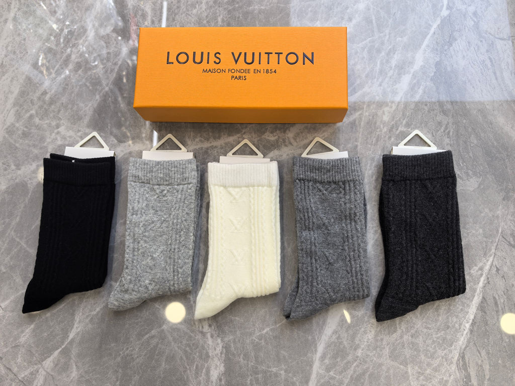 Louis Vuitton Cotton Crew Socks - 5-Pair Pack