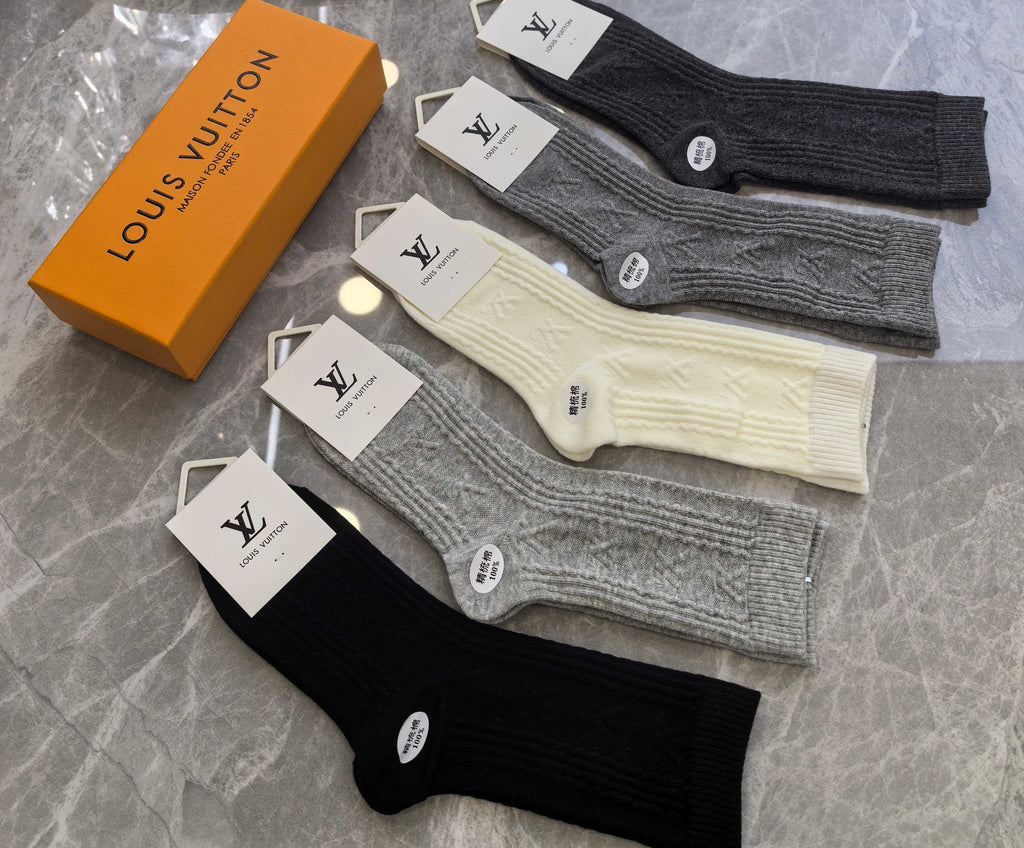 Louis Vuitton Cotton Crew Socks - 5-Pair Pack