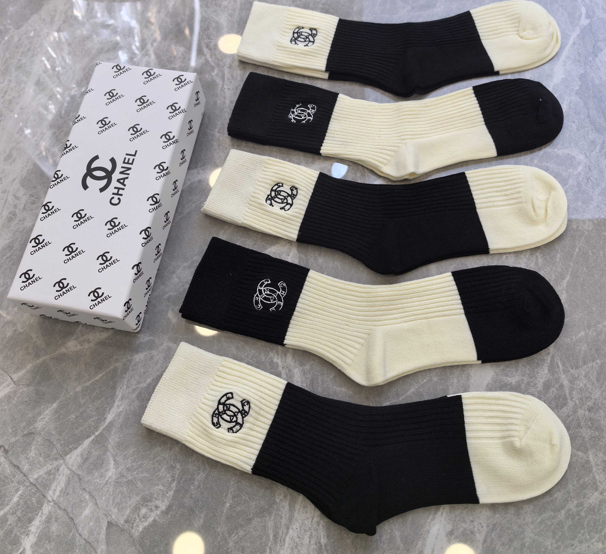 Chanel Cotton Short Socks - 5-Pair Pack