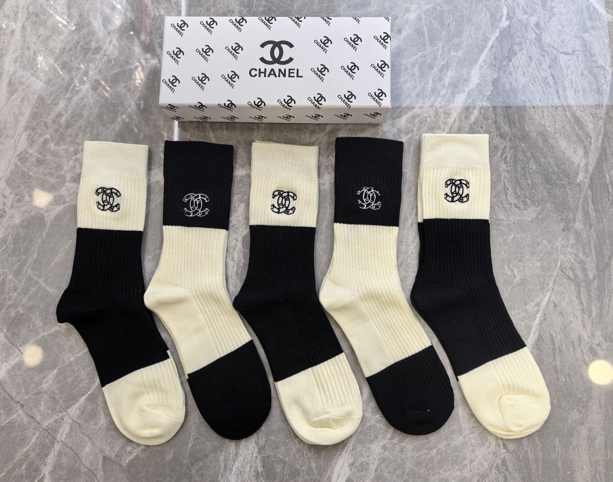 Chanel Cotton Short Socks - 5-Pair Pack