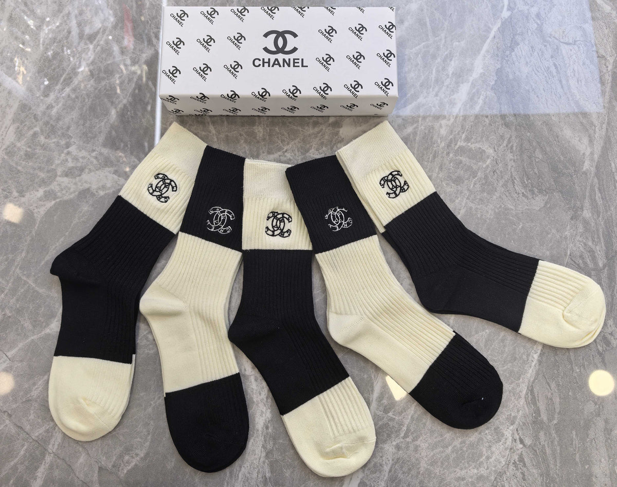 Chanel Cotton Short Socks - 5-Pair Pack