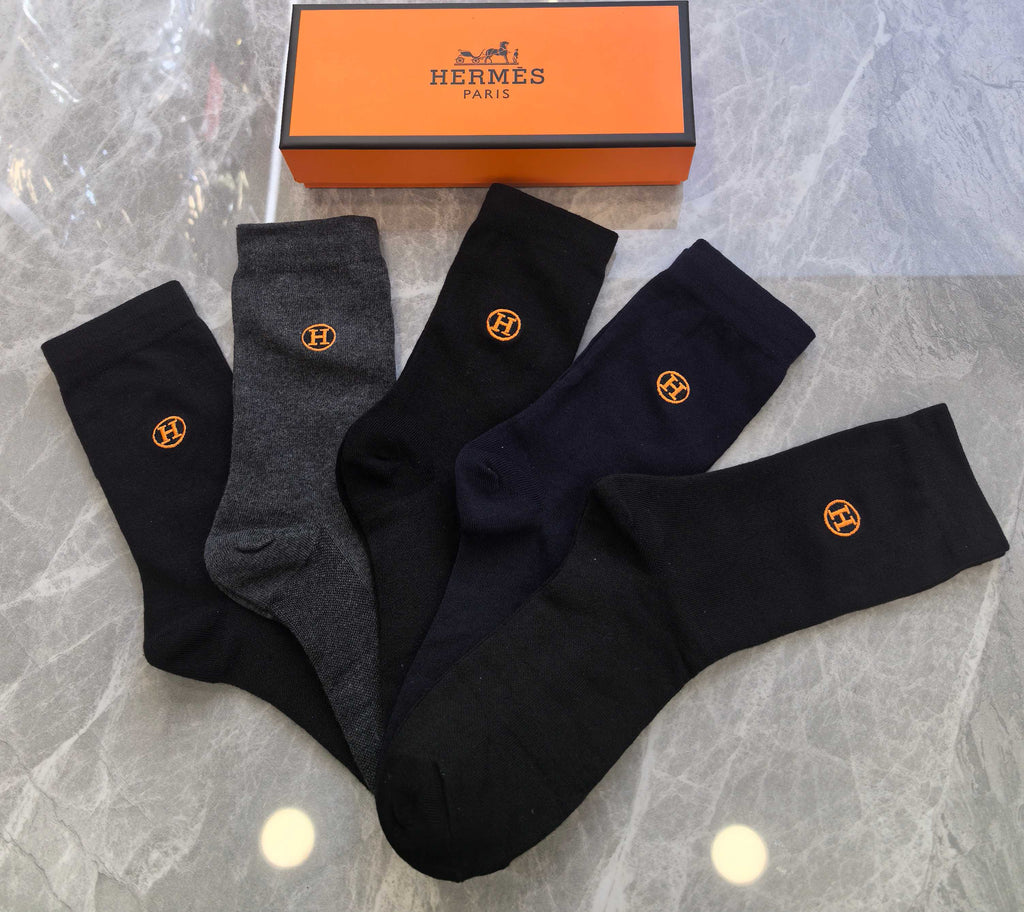 Hermes Crew Socks - 5-Pair Pack