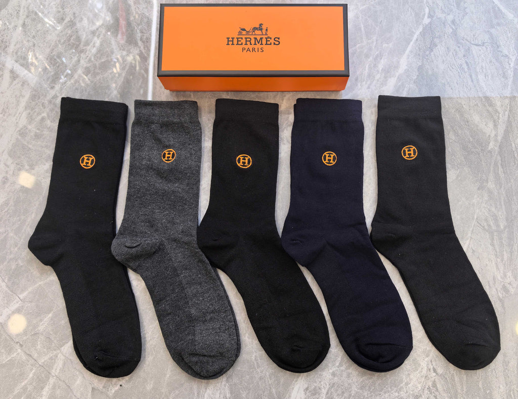 Hermes Crew Socks - 5-Pair Pack