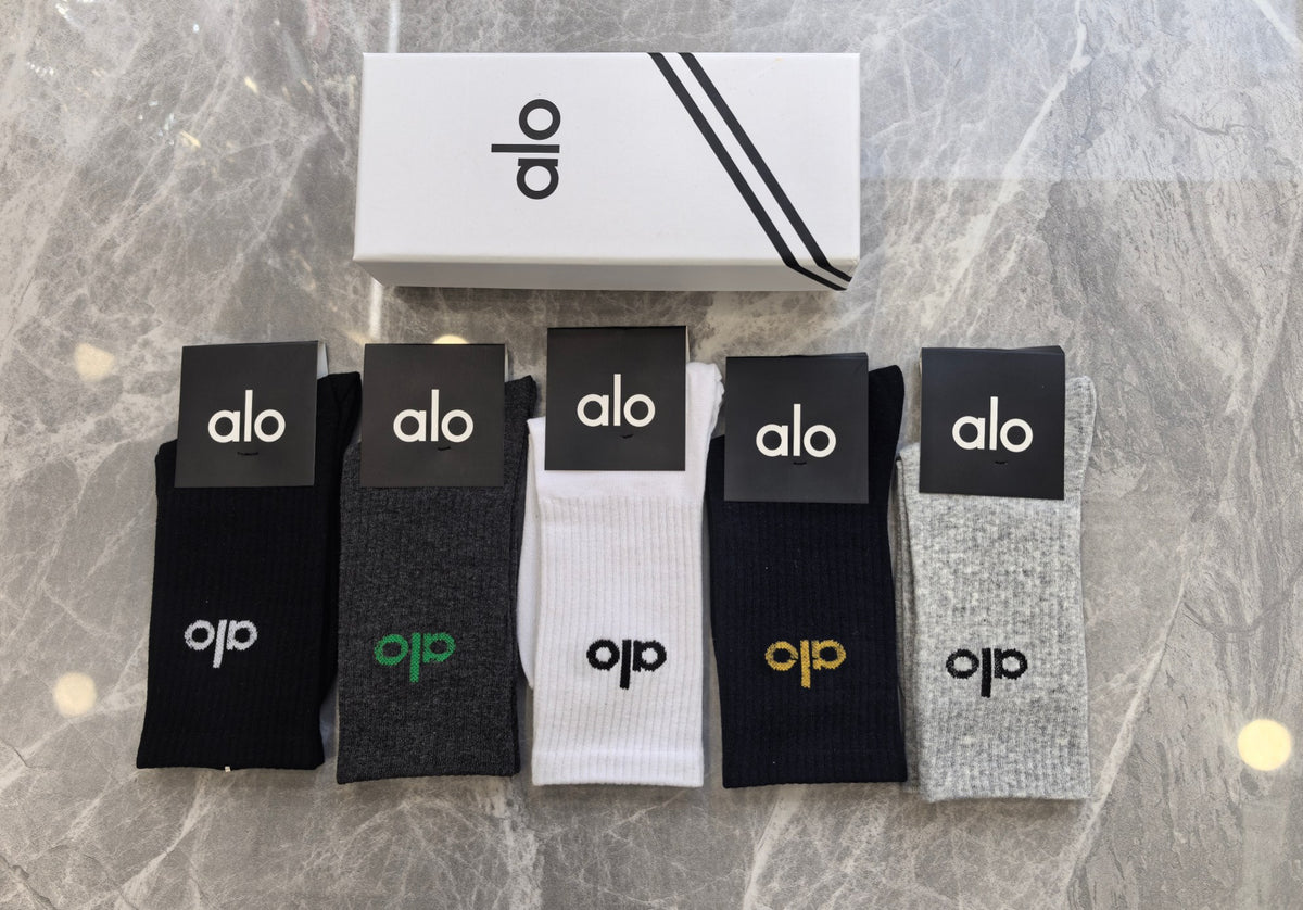 Alo Cotton Crew Socks - 5-Pair Pack