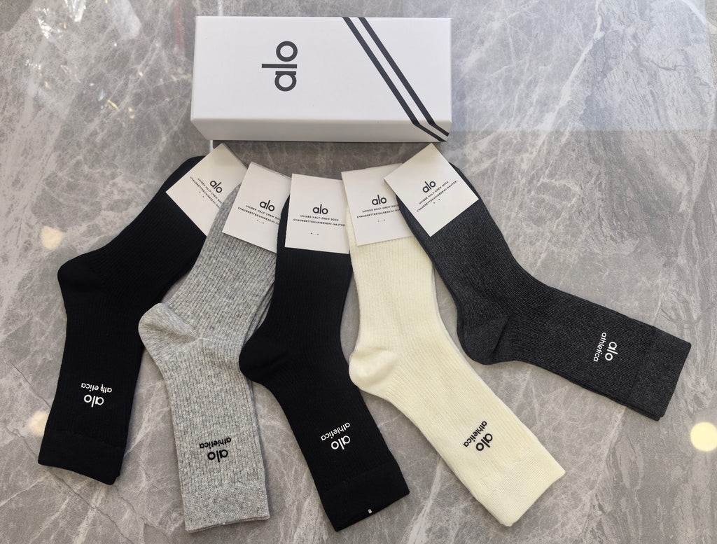 Alo Cotton Crew Socks - 5-Pair Pack