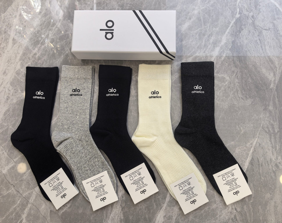 Alo Cotton Crew Socks - 5-Pair Pack