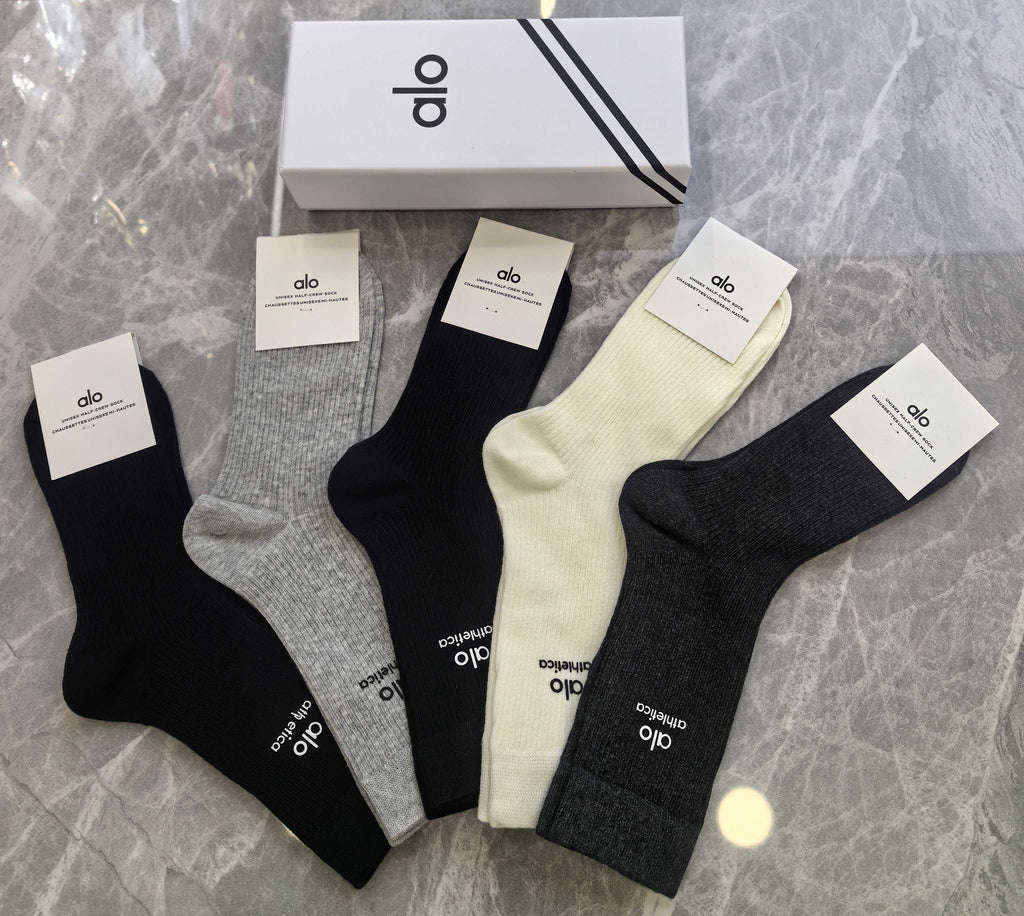 Alo Cotton Crew Socks - 5-Pair Pack