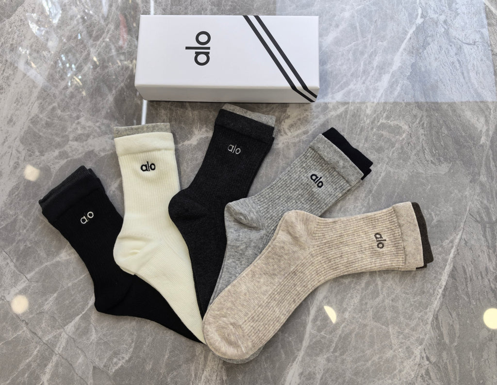 Alo Cotton Crew Socks - 5-Pair Pack