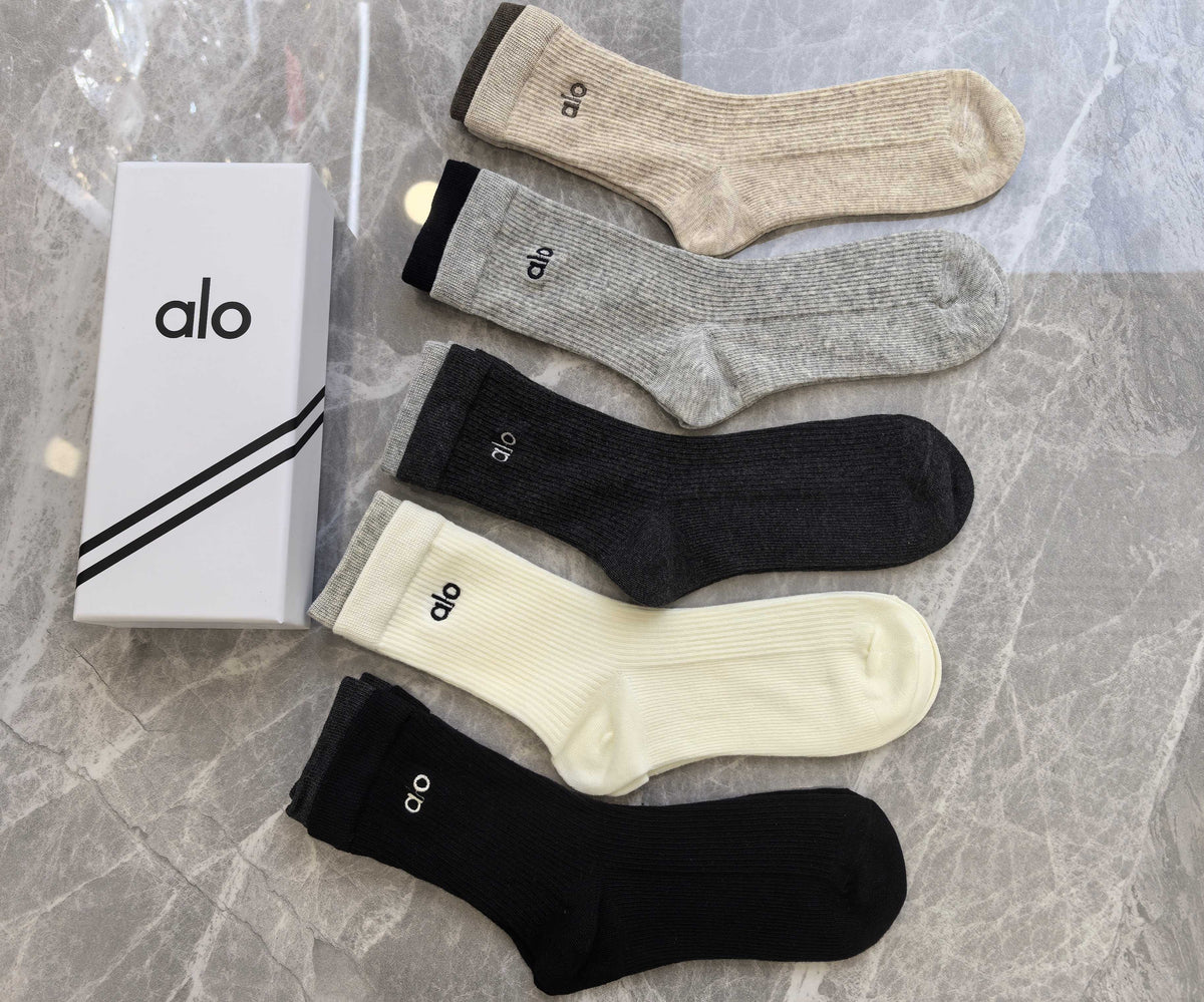 Alo Cotton Crew Socks - 5-Pair Pack