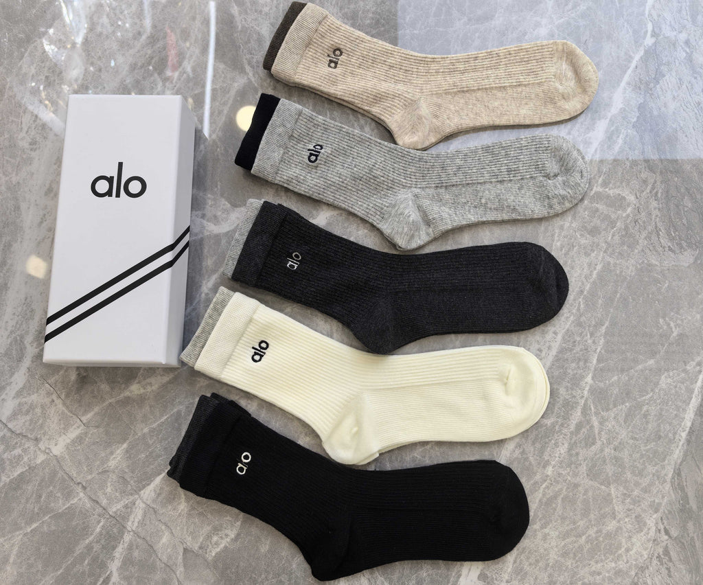 Alo Cotton Crew Socks - 5-Pair Pack