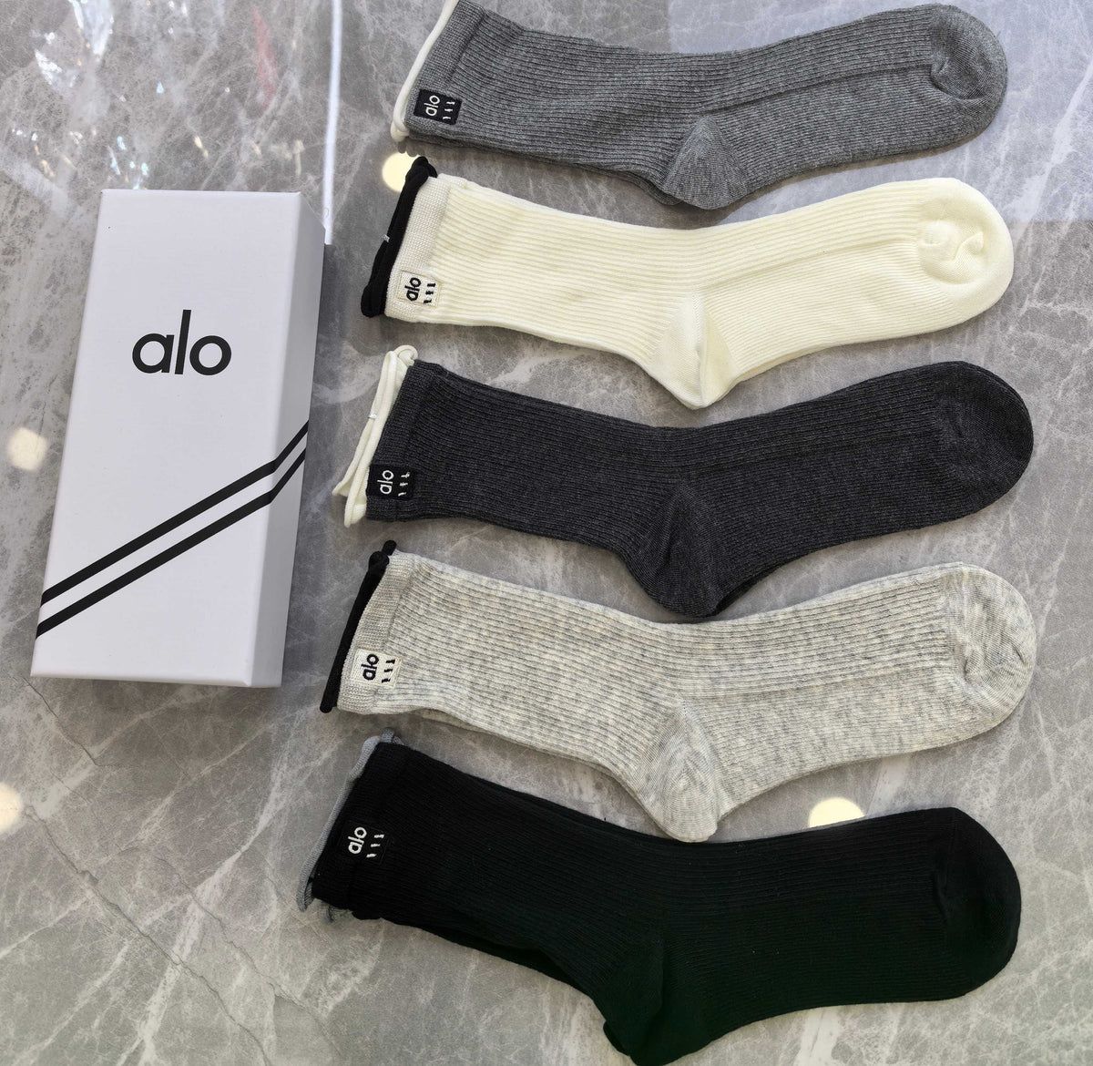 Alo Cotton Crew Socks - 5-Pair Pack