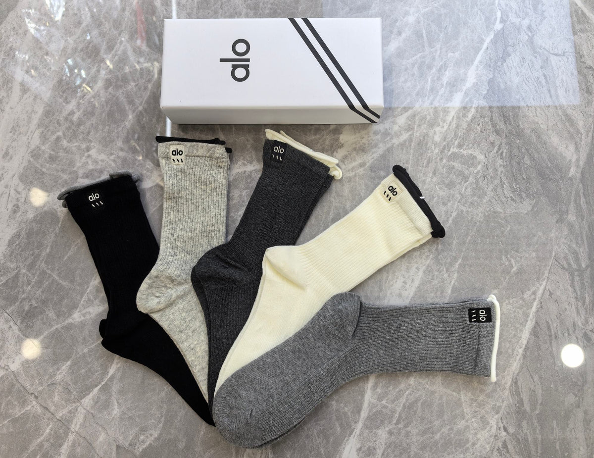 Alo Cotton Crew Socks - 5-Pair Pack