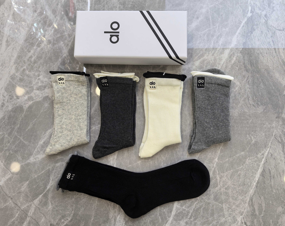 Alo Cotton Crew Socks - 5-Pair Pack