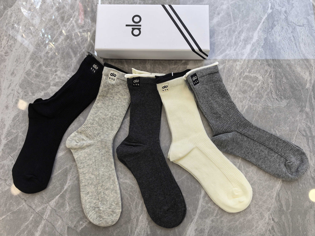 Alo Cotton Crew Socks - 5-Pair Pack