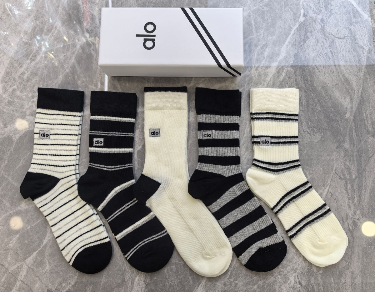 Alo Cotton Crew Socks - 5-Pair Pack