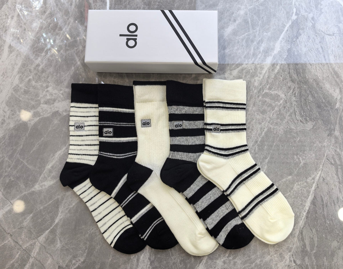 Alo Cotton Crew Socks - 5-Pair Pack