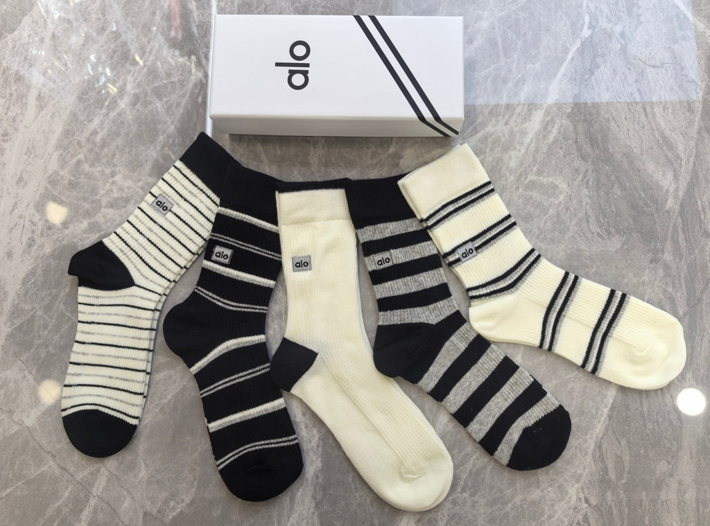 Alo Cotton Crew Socks - 5-Pair Pack