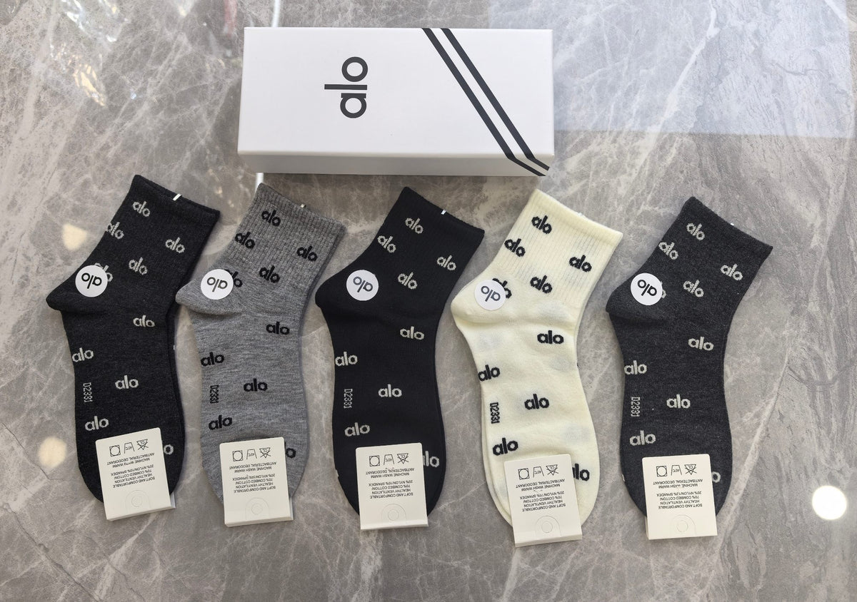 Alo Cotton Crew Socks - 5-Pair Pack