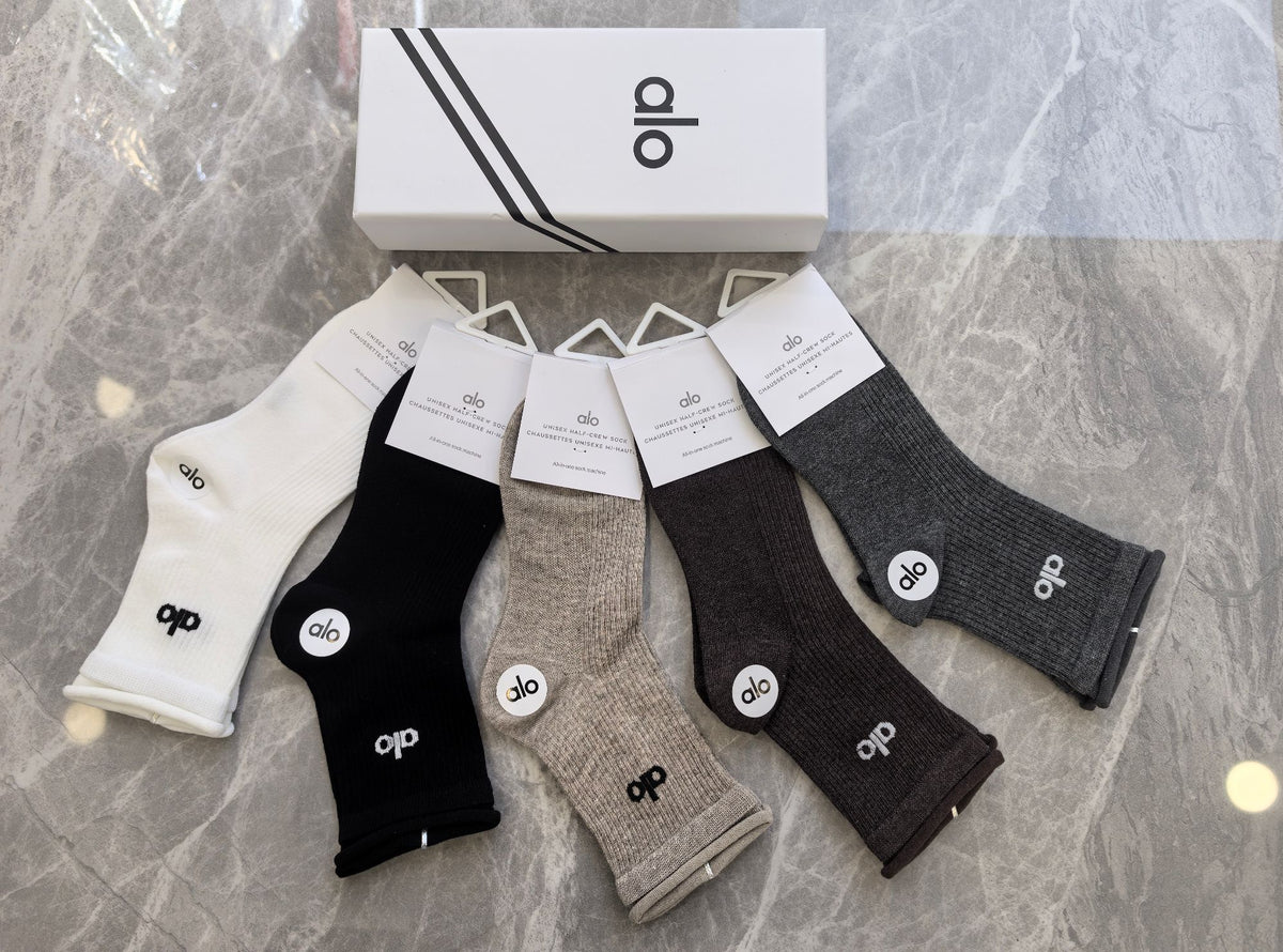 Alo Cotton Crew Socks - 5-Pair Pack